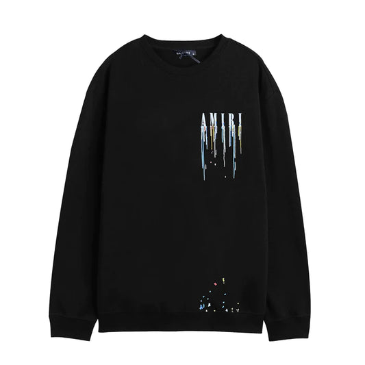 Amiri Paint Drip Loose Fit Siyah Sweater