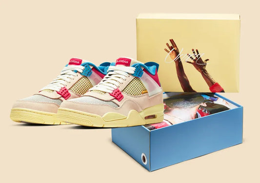 Jordan 4 Union Guava suede