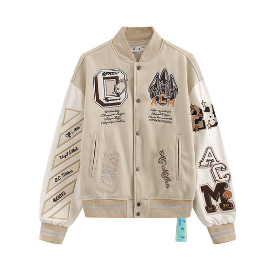 ac milan off-white bomber jacket