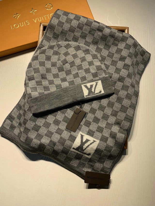 Louis Vuitton Scarf And Beanie Set